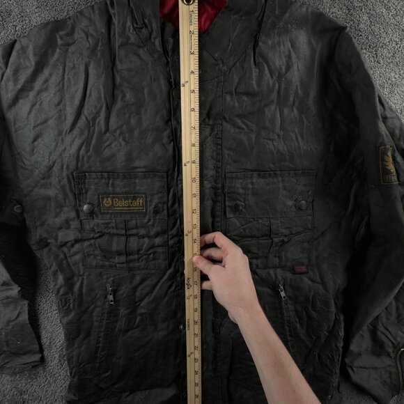Belstaff Brigand Large Waxed Jacket Men Outdoors Snap Zip Up Italy Biker Adult - Picture 2 of 16
